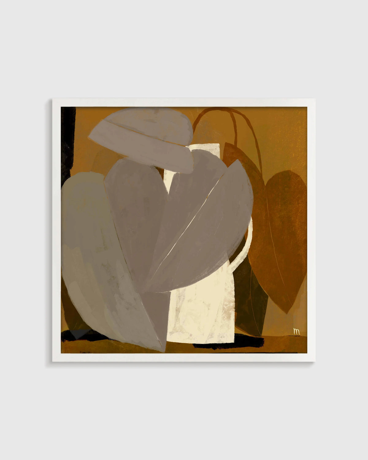 Umber Leaves by Marco Marella - 21.25"x21.25" / Black