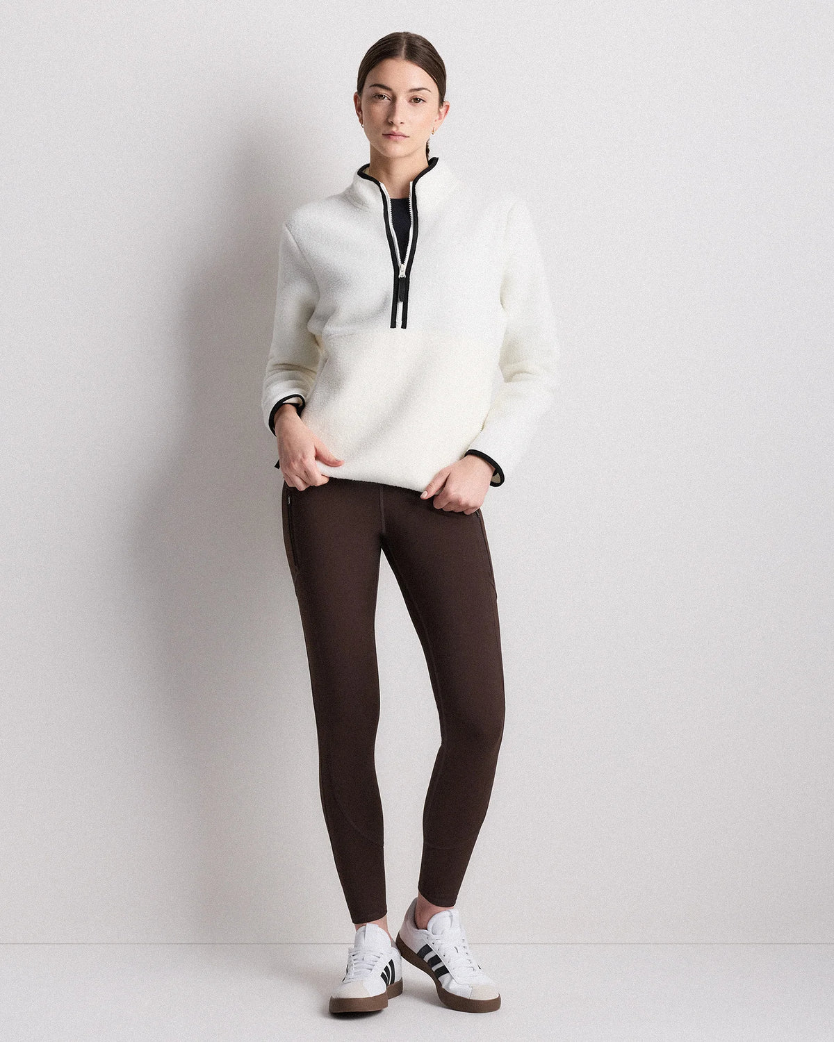 Sherpa Half-Zip Jacket - XS / Deep Navy/Spa Blue