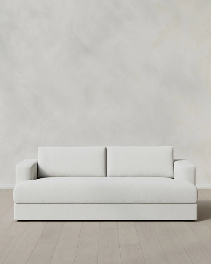 Sierra Curved Arm Sleeper Sofa in Performance Basketweave - One Size / Flax