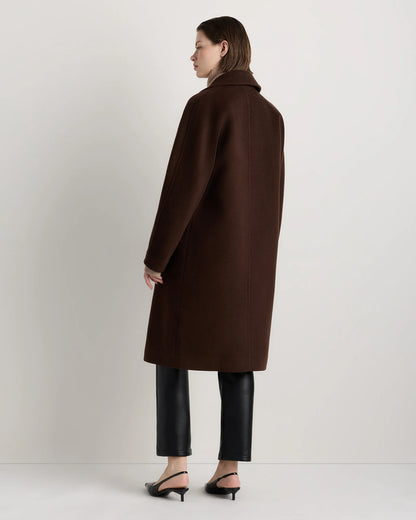 Wool Cashmere Double-Breasted Slouch Coat - XS / Winetasting