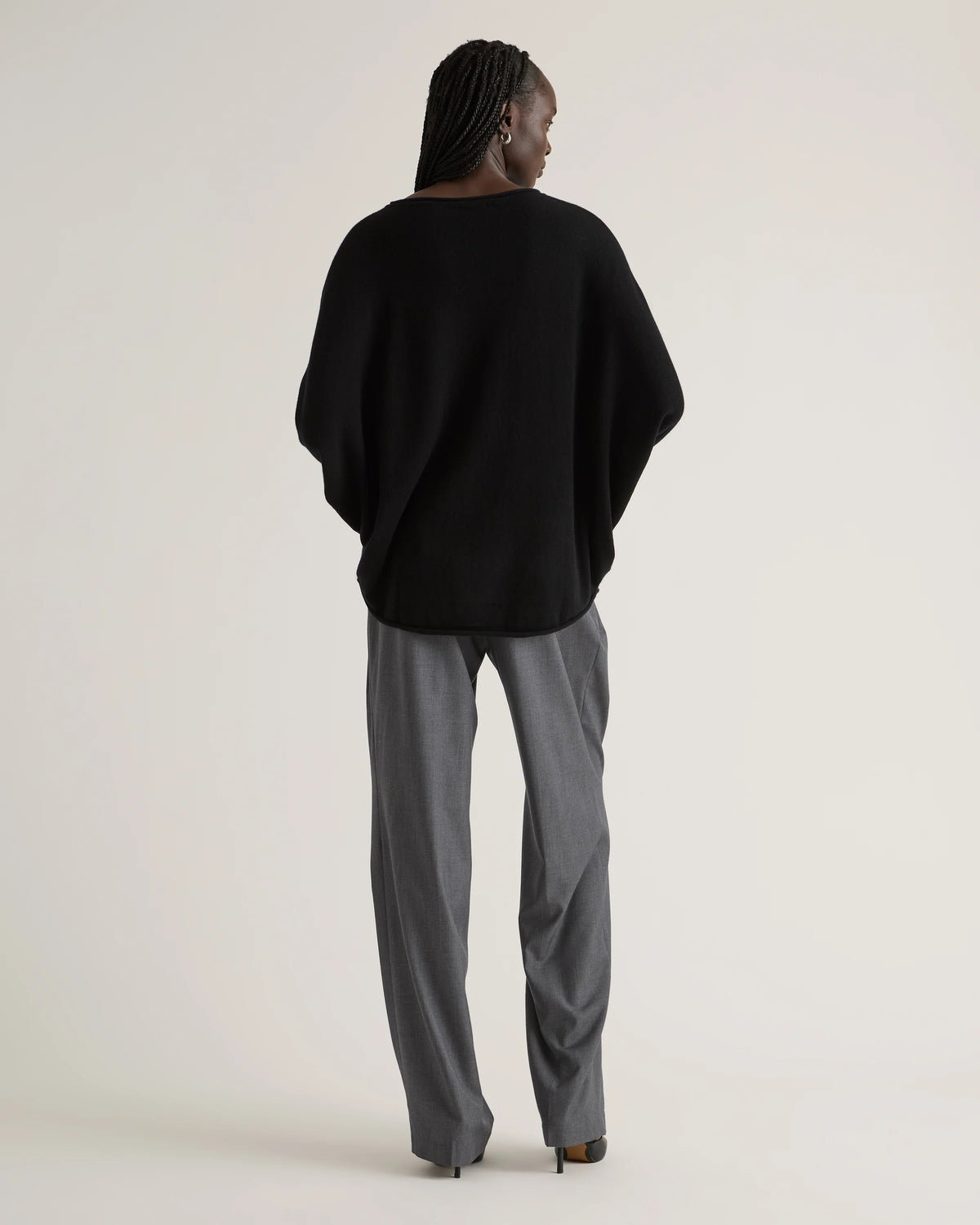 Mongolian Cashmere Batwing Sweater - S/M / Black