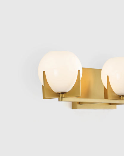 Deco Glass Globe Vanity Sconce - One Size / Brass