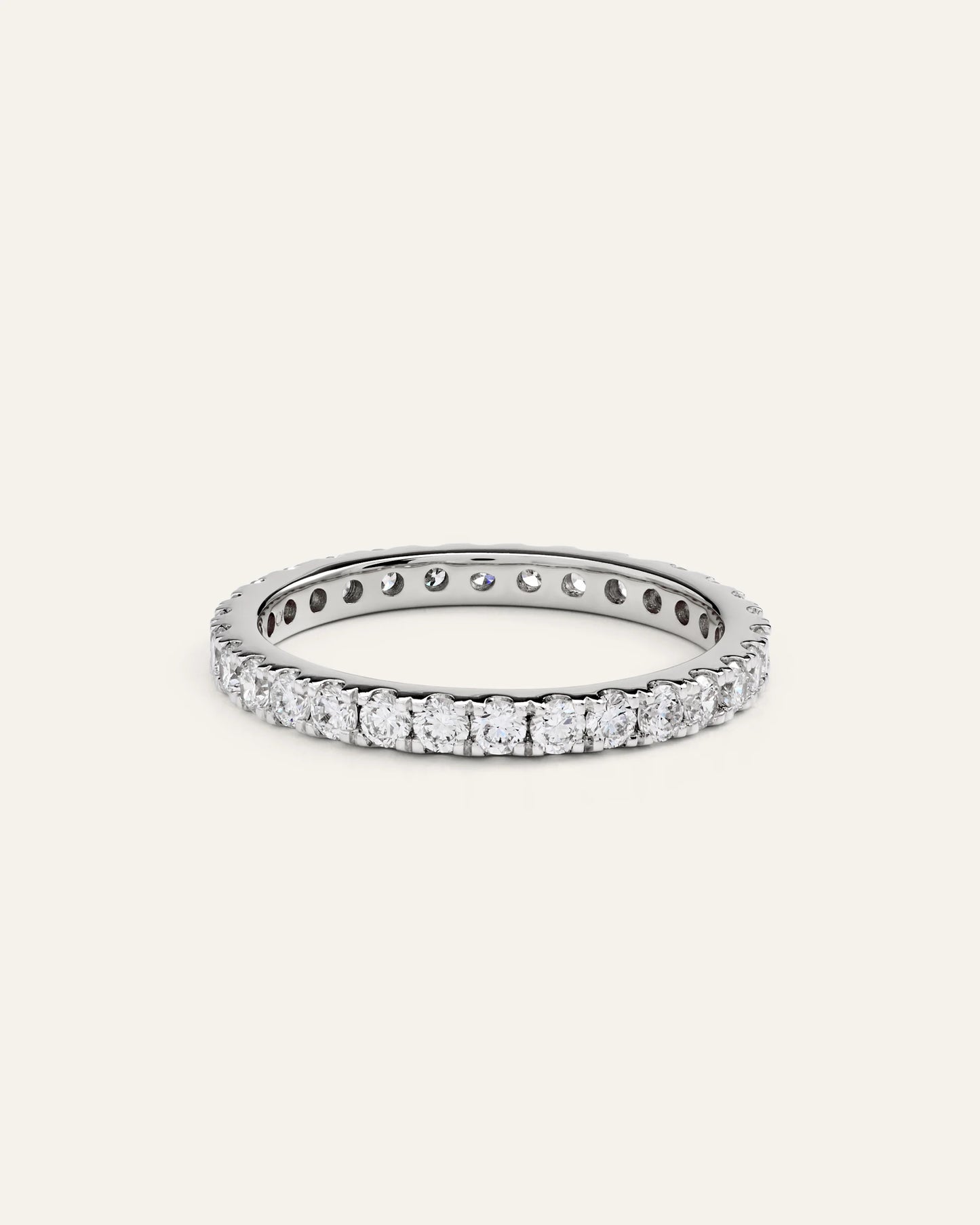 14K Gold Lab Grown Diamond Pave Eternity Band - 1ctw - 4 / Yellow Gold