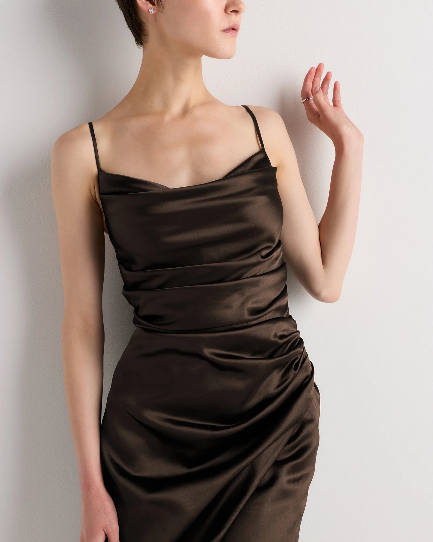 Juliette Stretch Satin Dress - 0 / Garden Sage Green