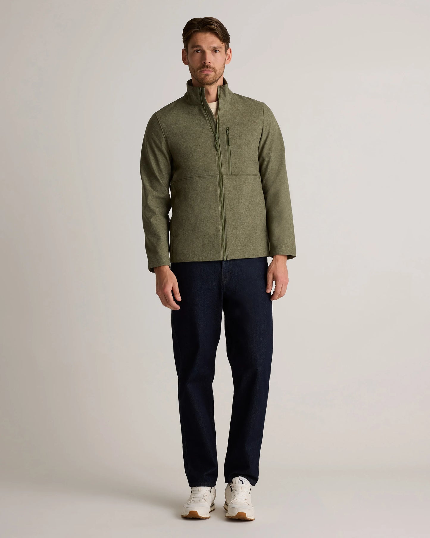 Softshell Fleece-Lined Full-Zip Jacket - S / Heather Shady Charcoal