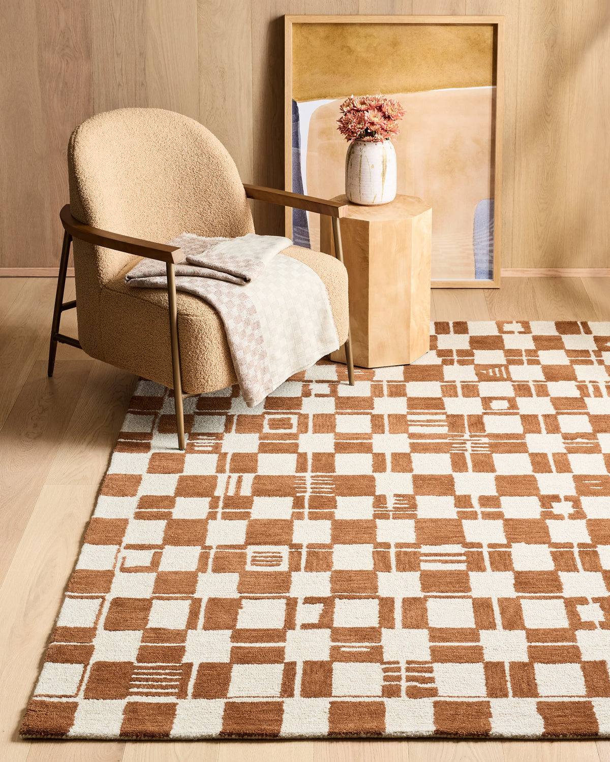 Zion Wool Rug - 5' x 8' / Rust
