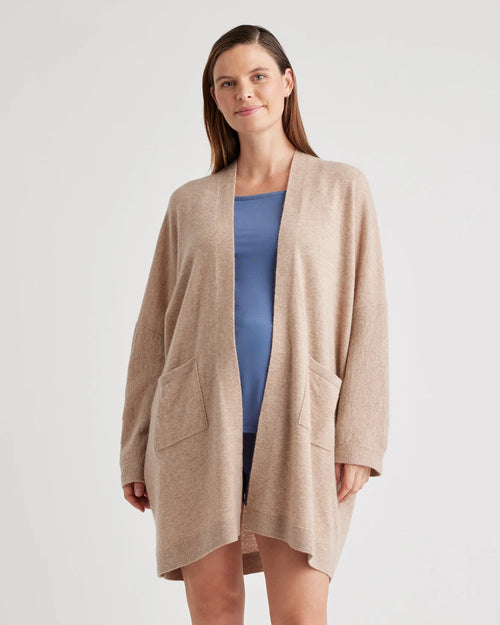 Mongolian Cashmere Maternity & Nursing Cocoon Cardigan - XS / Oatmeal
