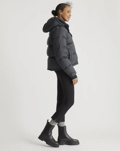 Responsible Down Cropped Puffer Jacket - XS / Shiny Black
