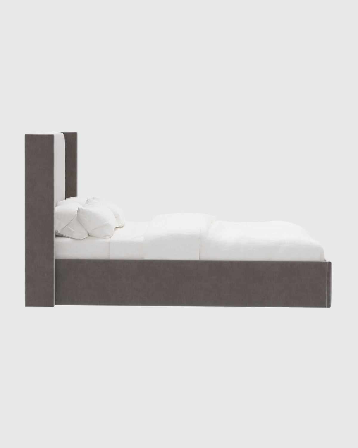 Wingback Bed in Performance Velvet - Full / Walnut