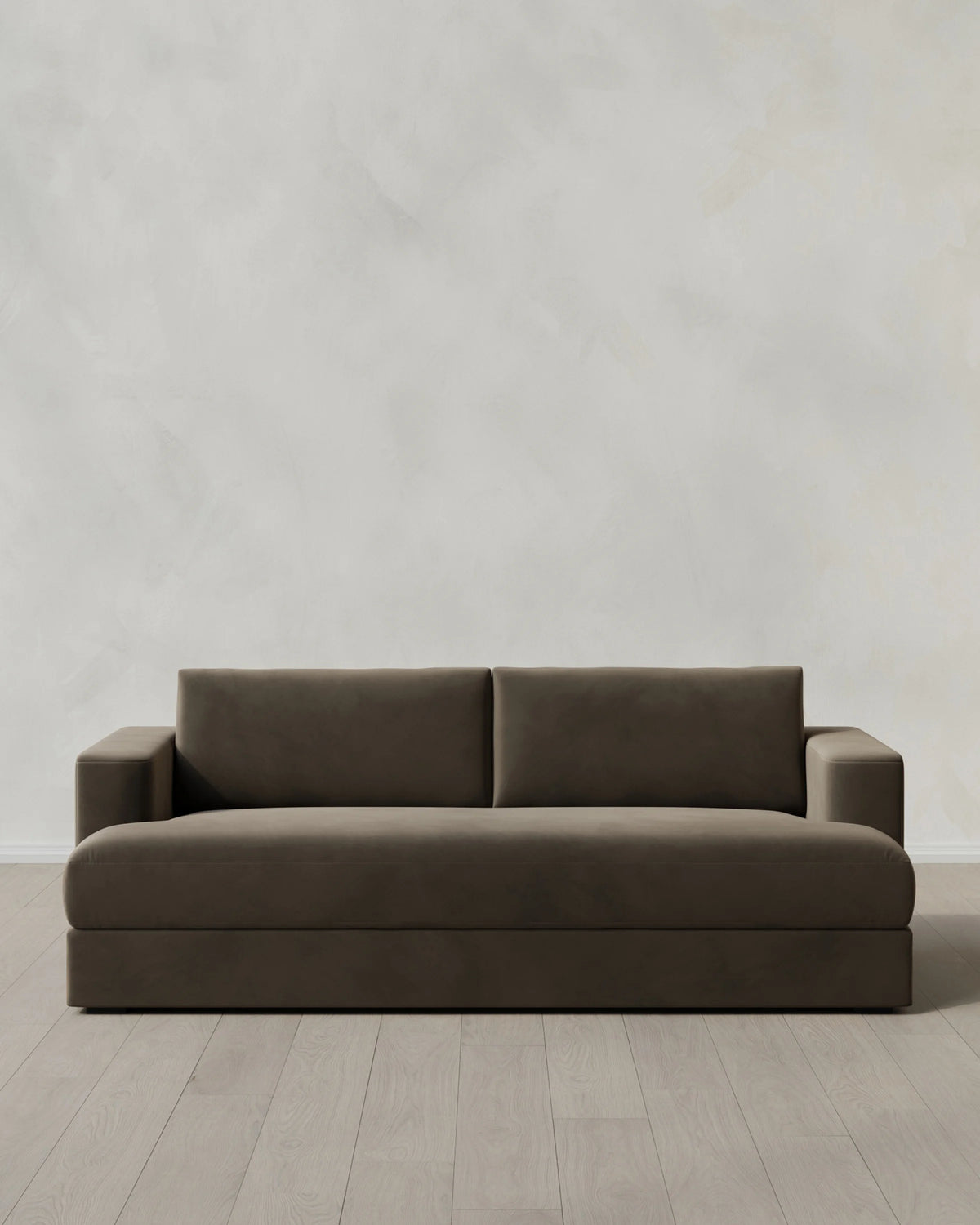 Sierra Curved Arm Sofa in Performance Velvet - 7ft / Sable