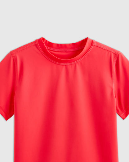 Short Sleeve Rash Guard Top - 2T / Coral Orange