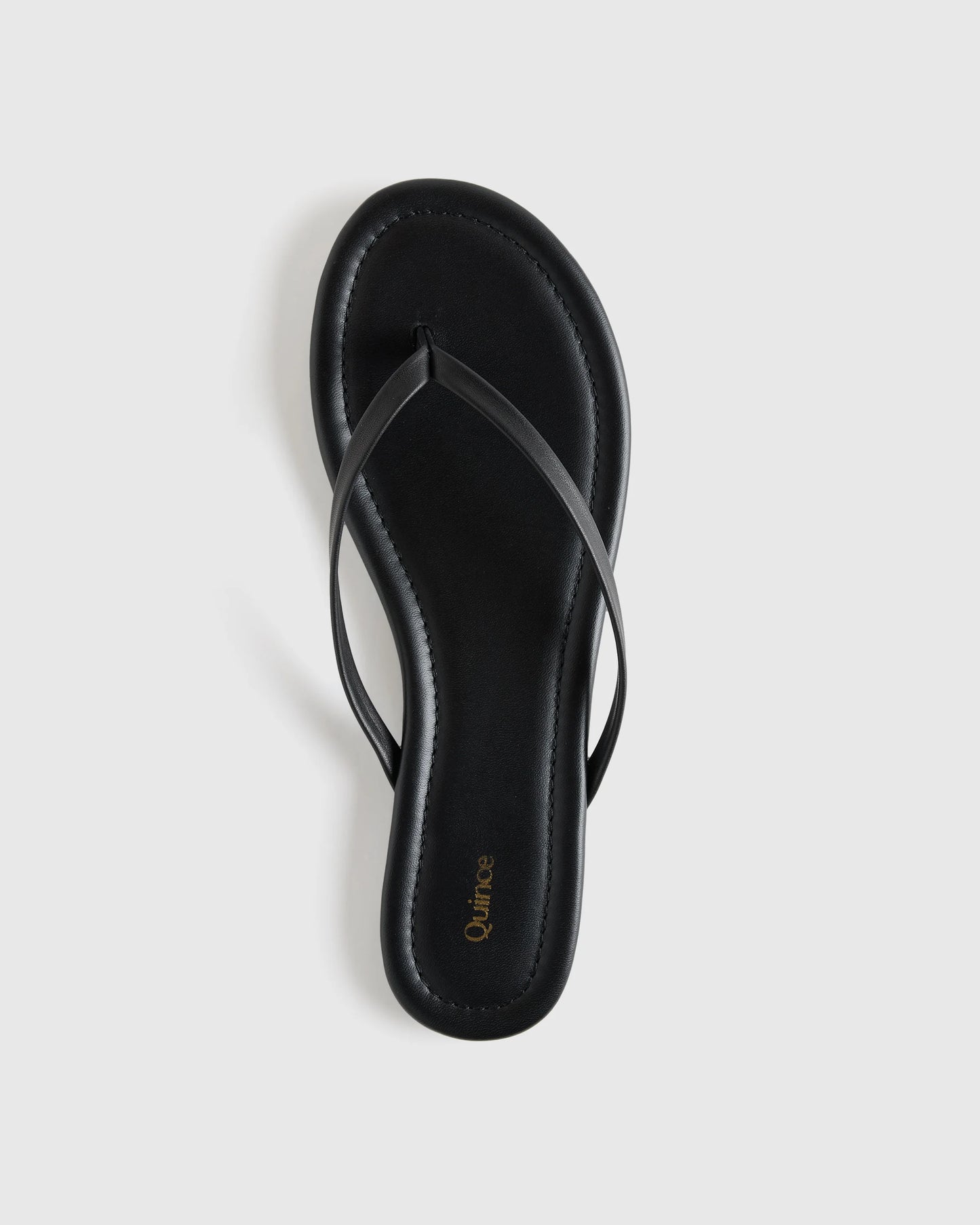 Italian Leather Flip Flops - 5 / Black