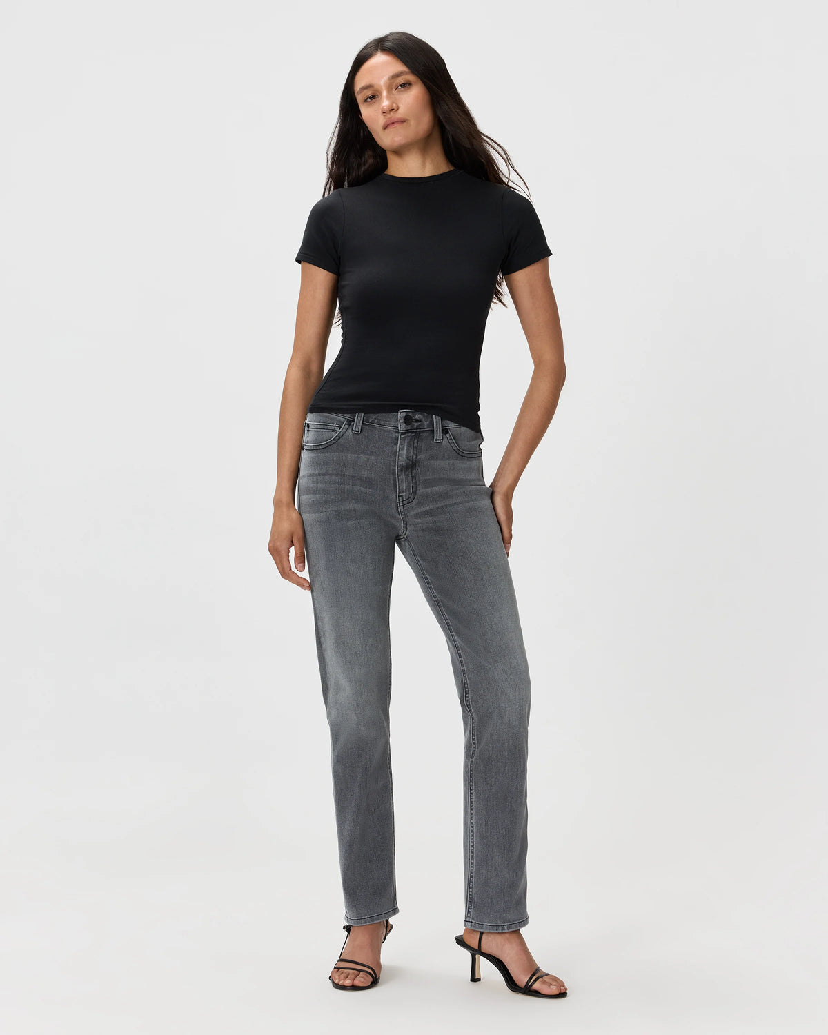 Luna Stretch Slim Straight Jeans - 24 / Black