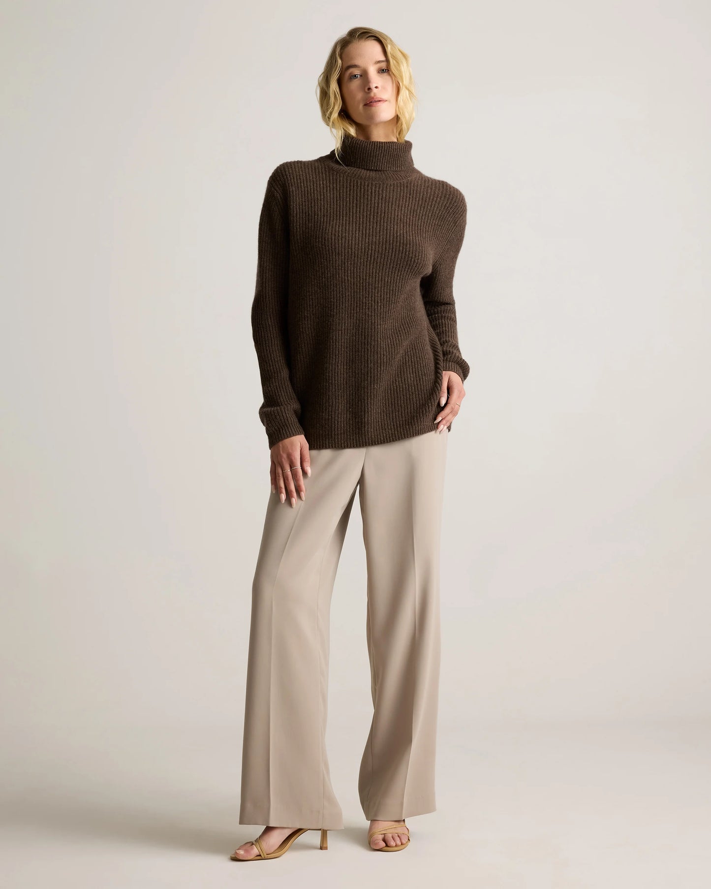 Mongolian Cashmere Fisherman Turtleneck Sweater - XS / Black