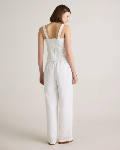 100% European Linen Pleated Trouser - 6 / Deep Navy