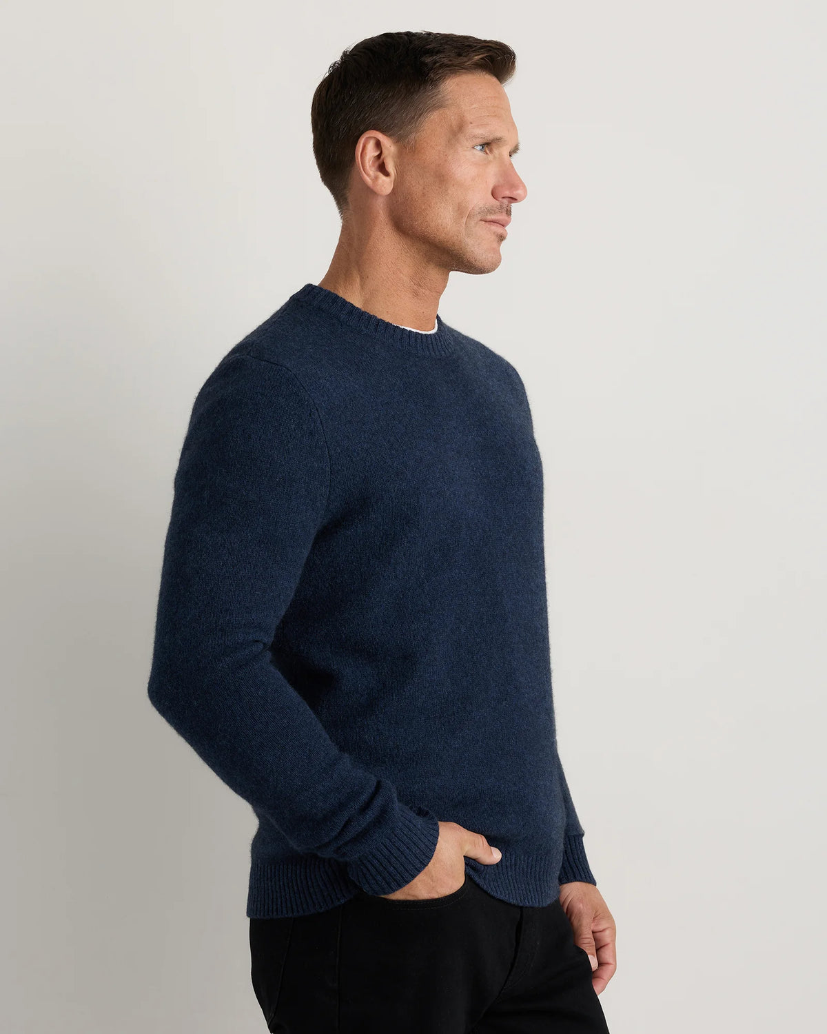 100% Yak Wool Crewneck Sweater - XS / Starry Night Navy