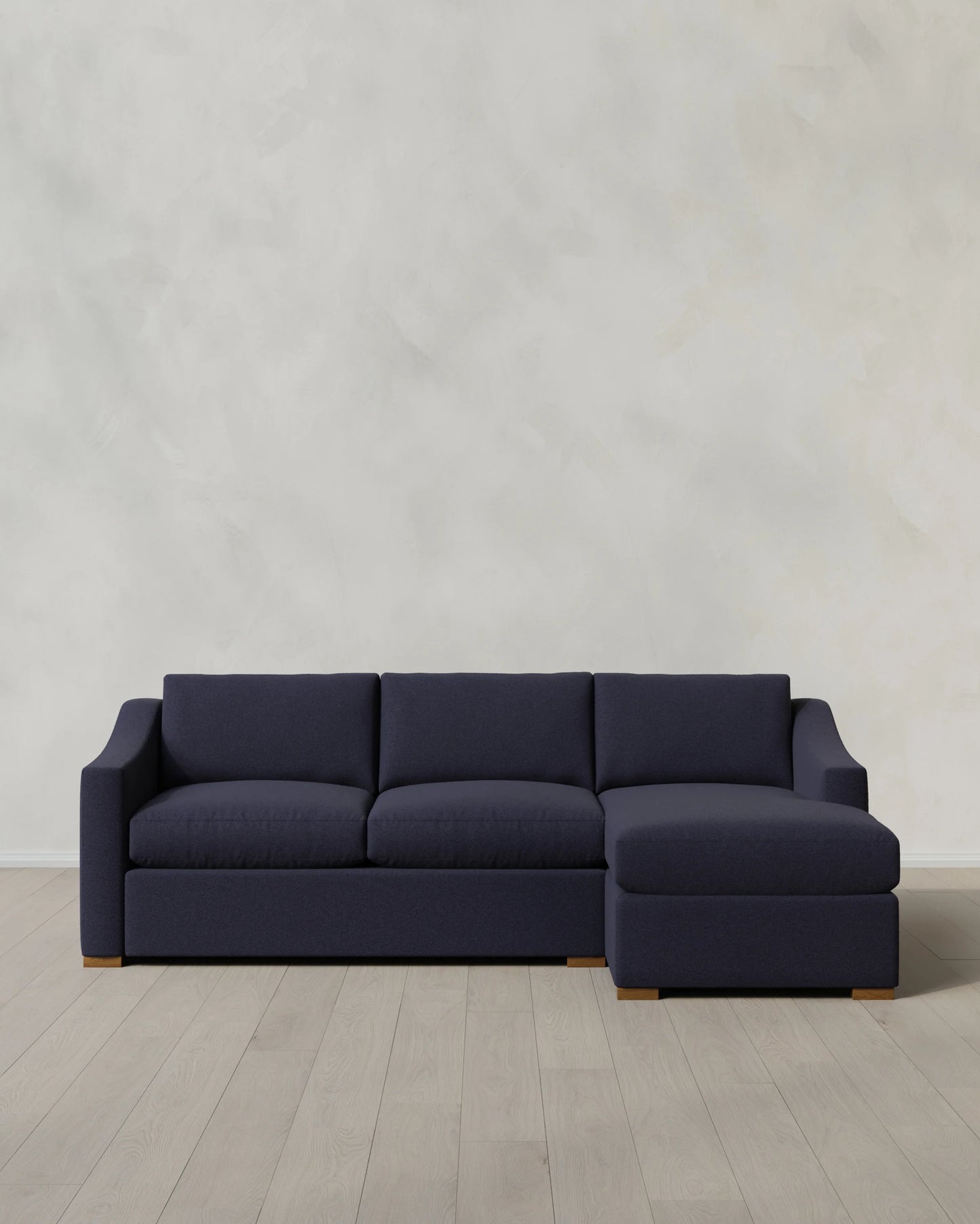 Hollis Slope Arm Chaise Sectional in Performance Basketweave - 104" Right Arm / Flax