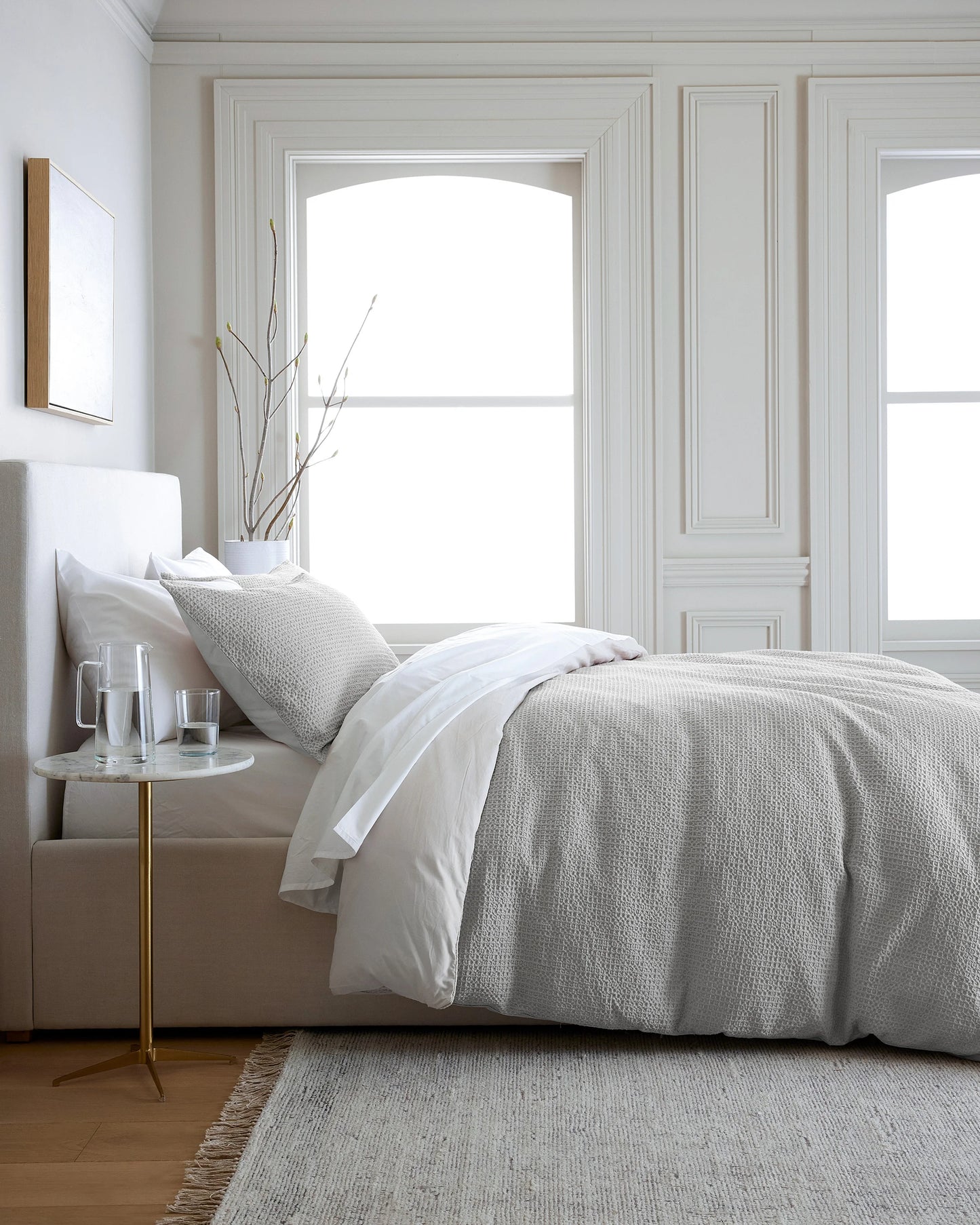 Organic Luxe Honeycomb Duvet Cover Set - Twin / Mineral