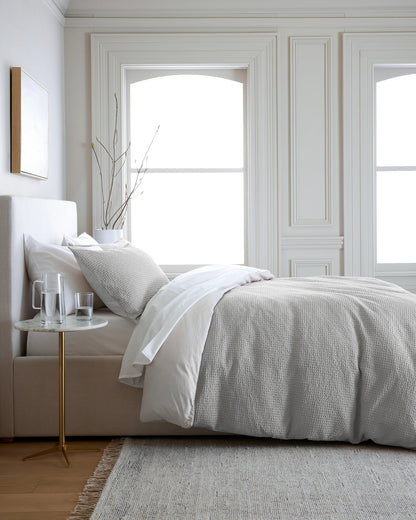 Organic Luxe Honeycomb Duvet Cover Set - Twin / Mineral