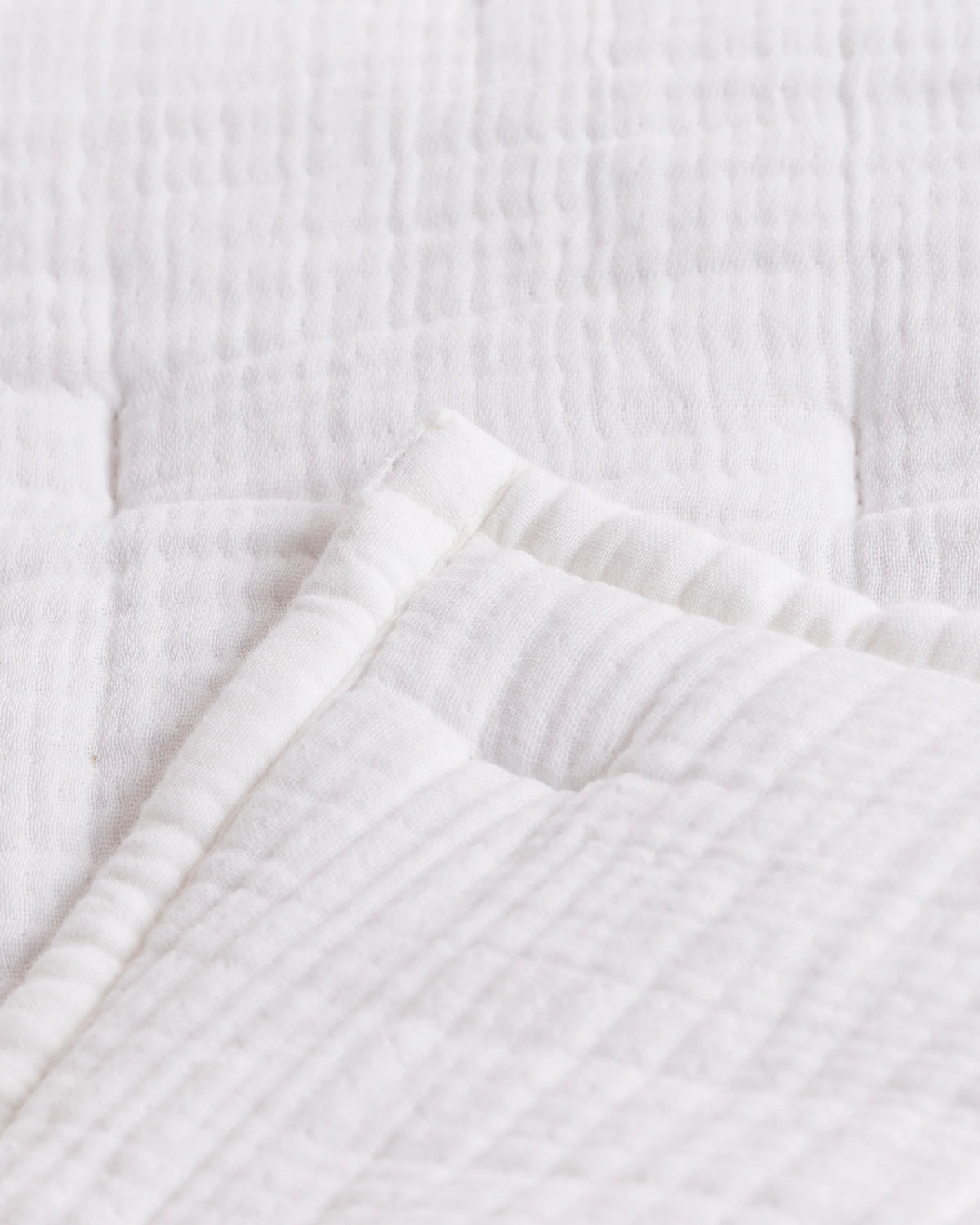 Organic Cotton Gauze Toddler Quilt - One Size / White