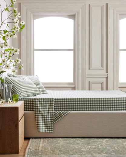 Organic Crisp Percale Deluxe Bedding Bundle - Twin / White
