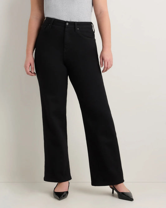 Curvy Bella Stretch Wide Leg Jeans - 24 / Black