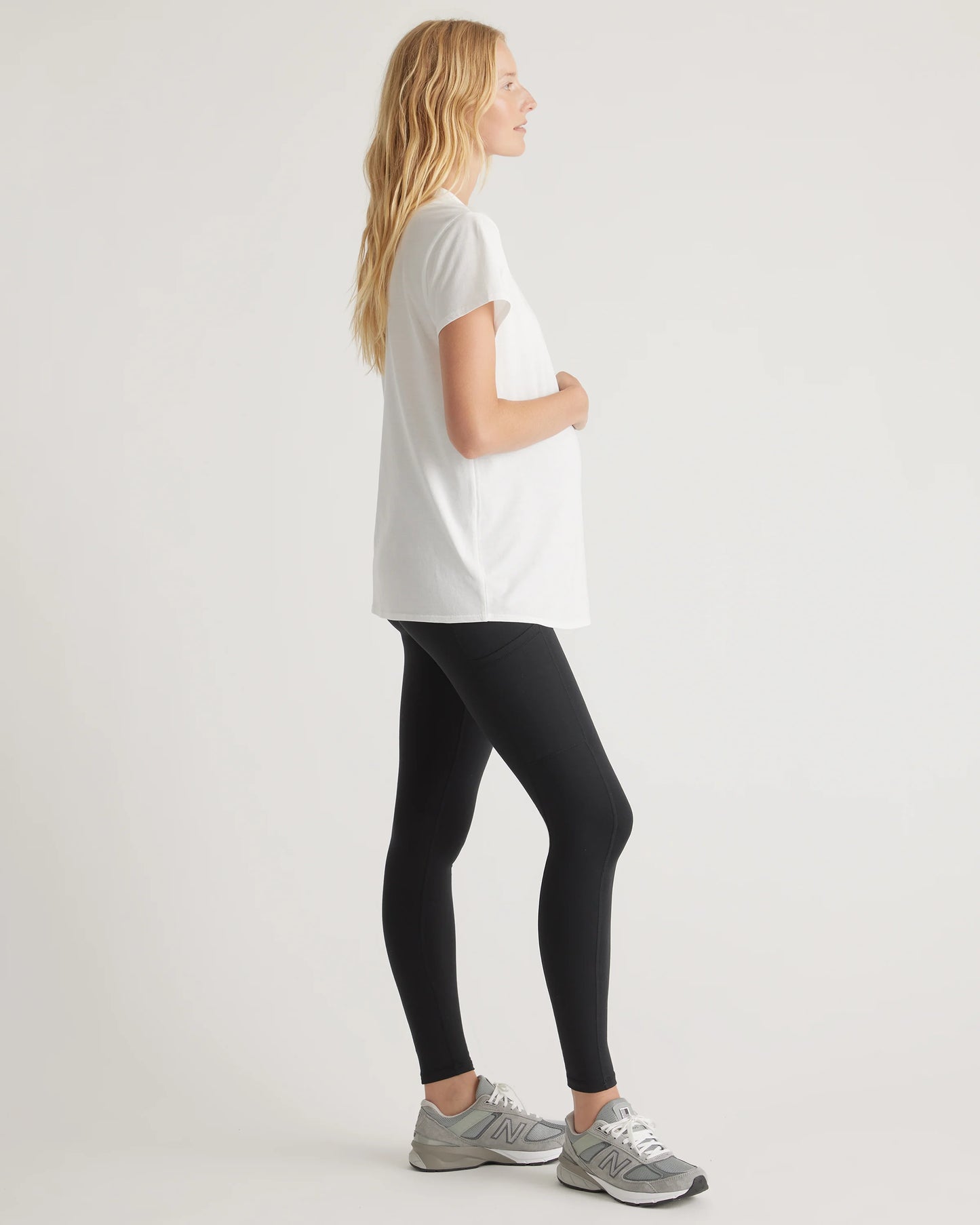 Cotton Modal Maternity Crew Neck Tee (2-pack) - XS / Black/Redwood Brown