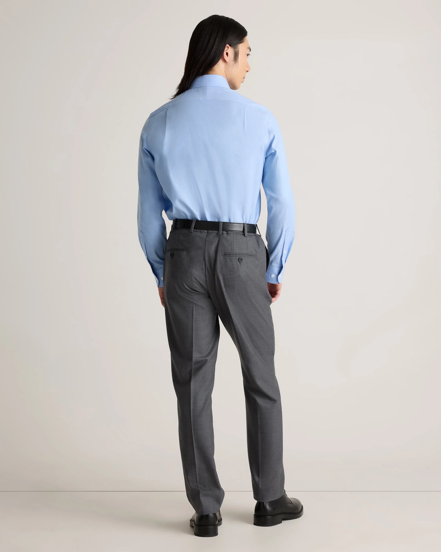 Organic Cotton Oxford Non-Iron Dress Shirt - S / Bold Black