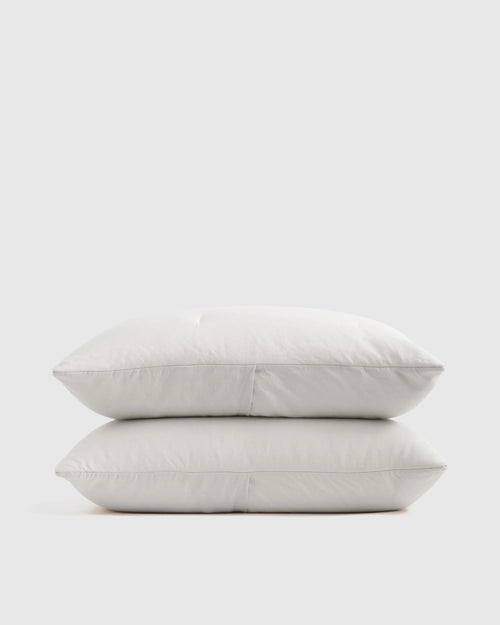 European Linen Essential Quilted Sham Set - Standard / Light Grey