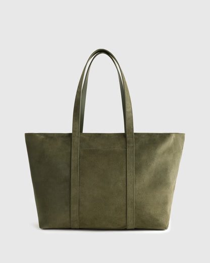 Italian Suede Everyday Tote - One Size / Whiskey