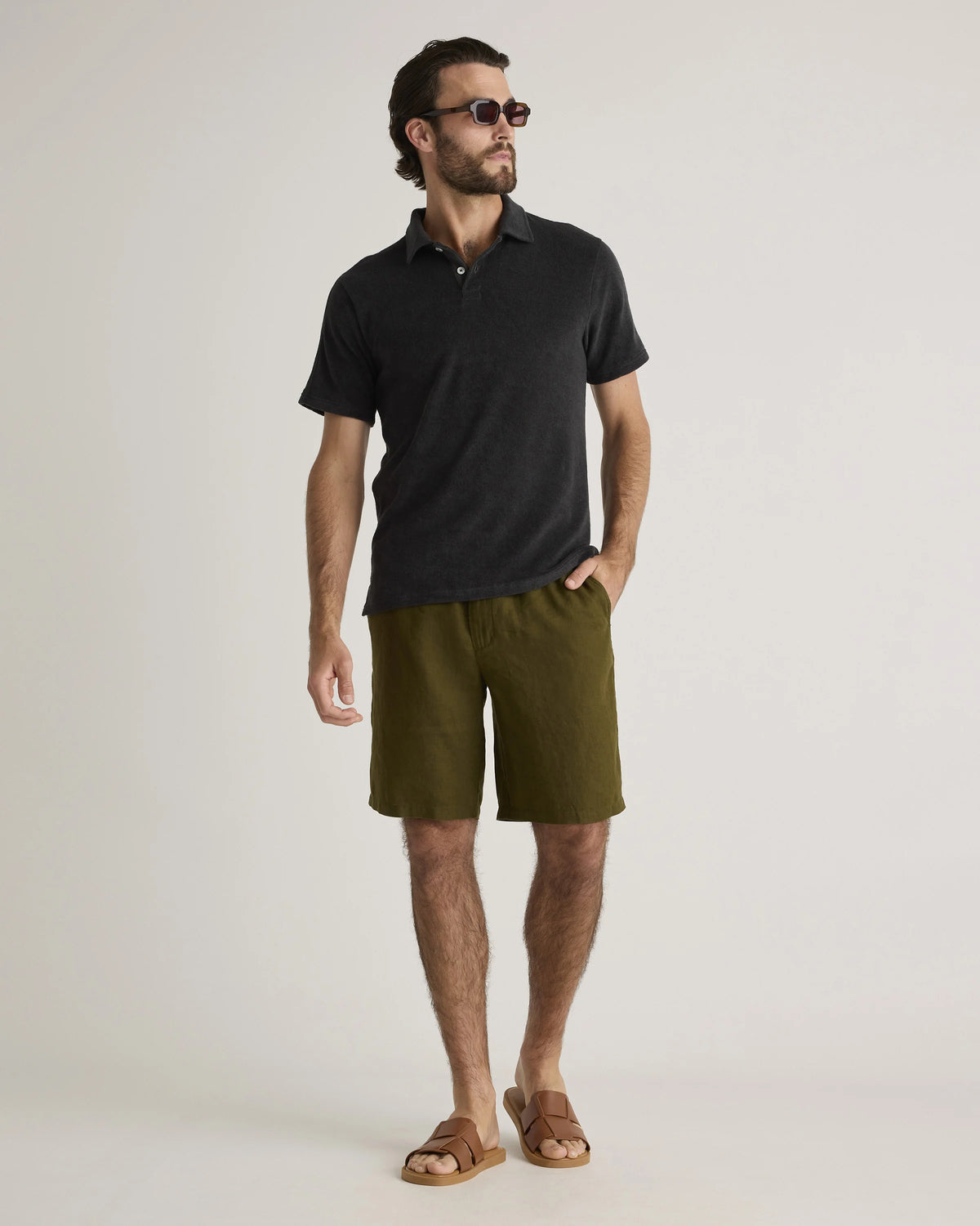 100% Organic Cotton Terry Towel Polo - S / Charcoal