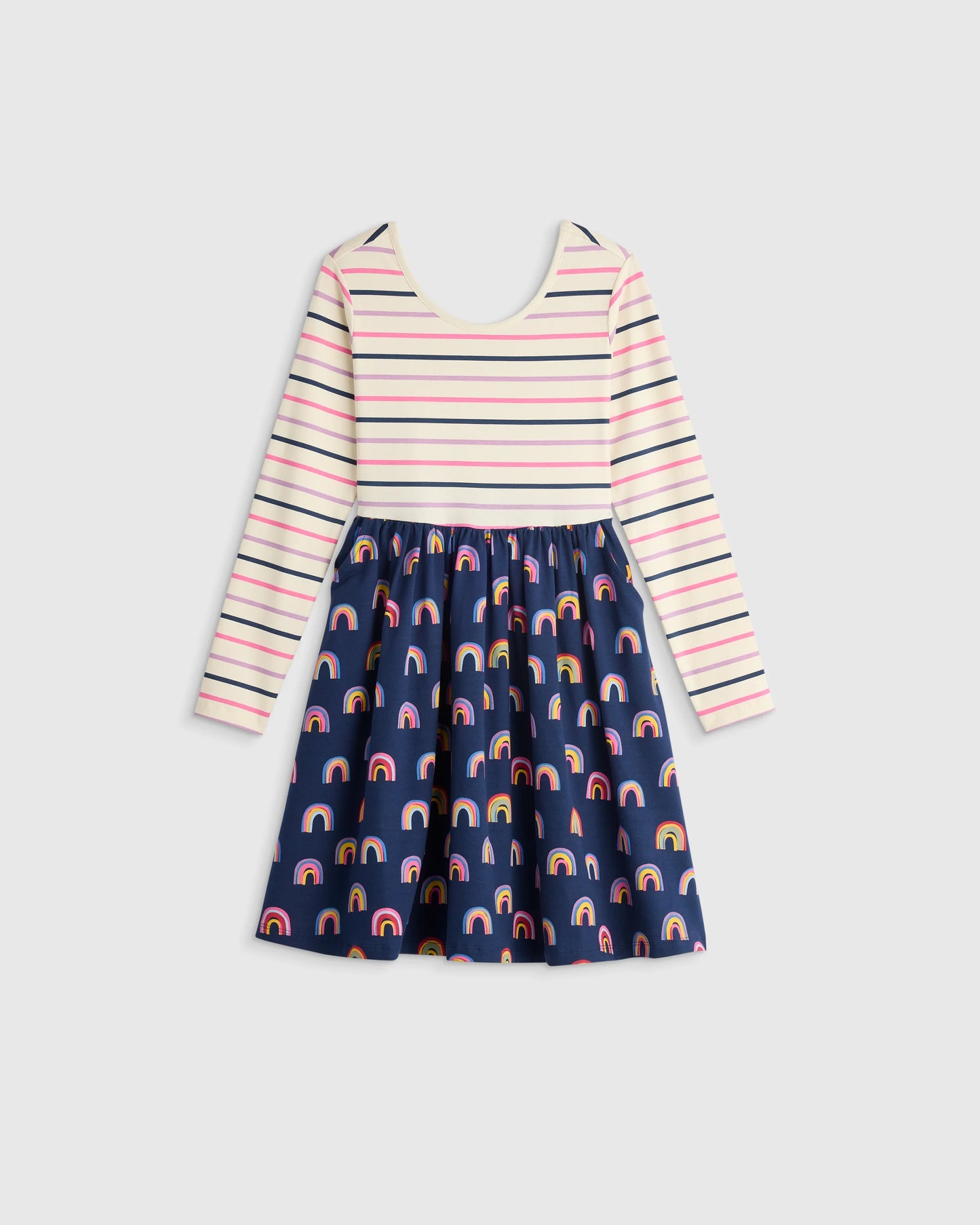 Organic Cotton Long Sleeve Skater Dress - 2T / Red Poppy Garden