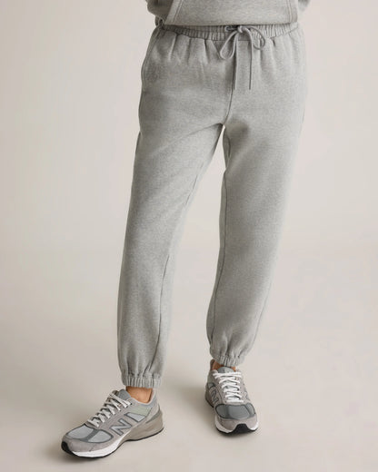 Organic Heavyweight Fleece Boyfriend Sweatpants - XS / Heather Grey