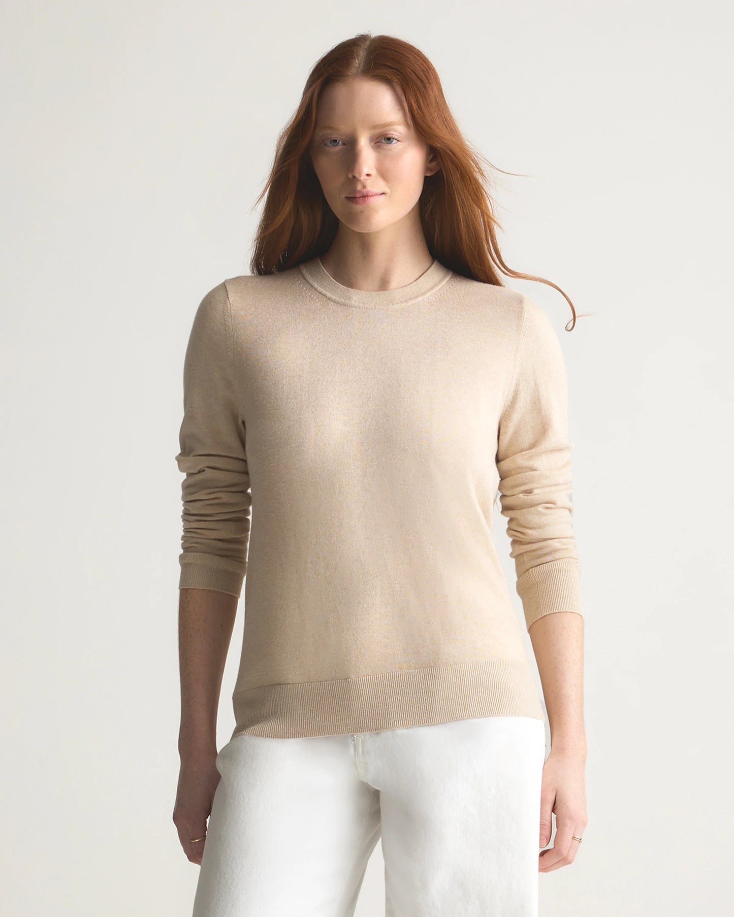 Lightweight Cotton Cashmere Crew Sweater - XS / Mountain Spring Blue