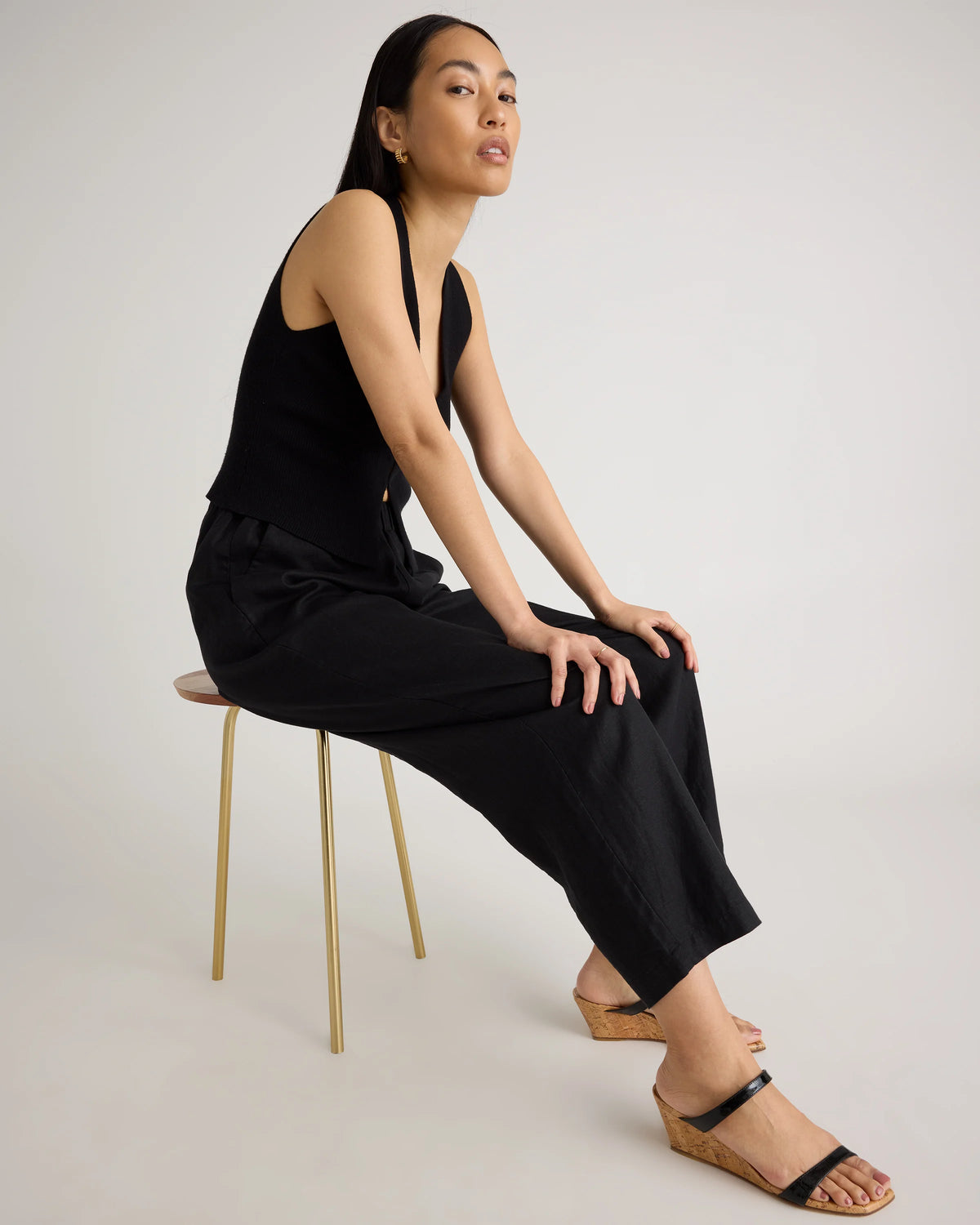 100% European Linen Pants - XS / White