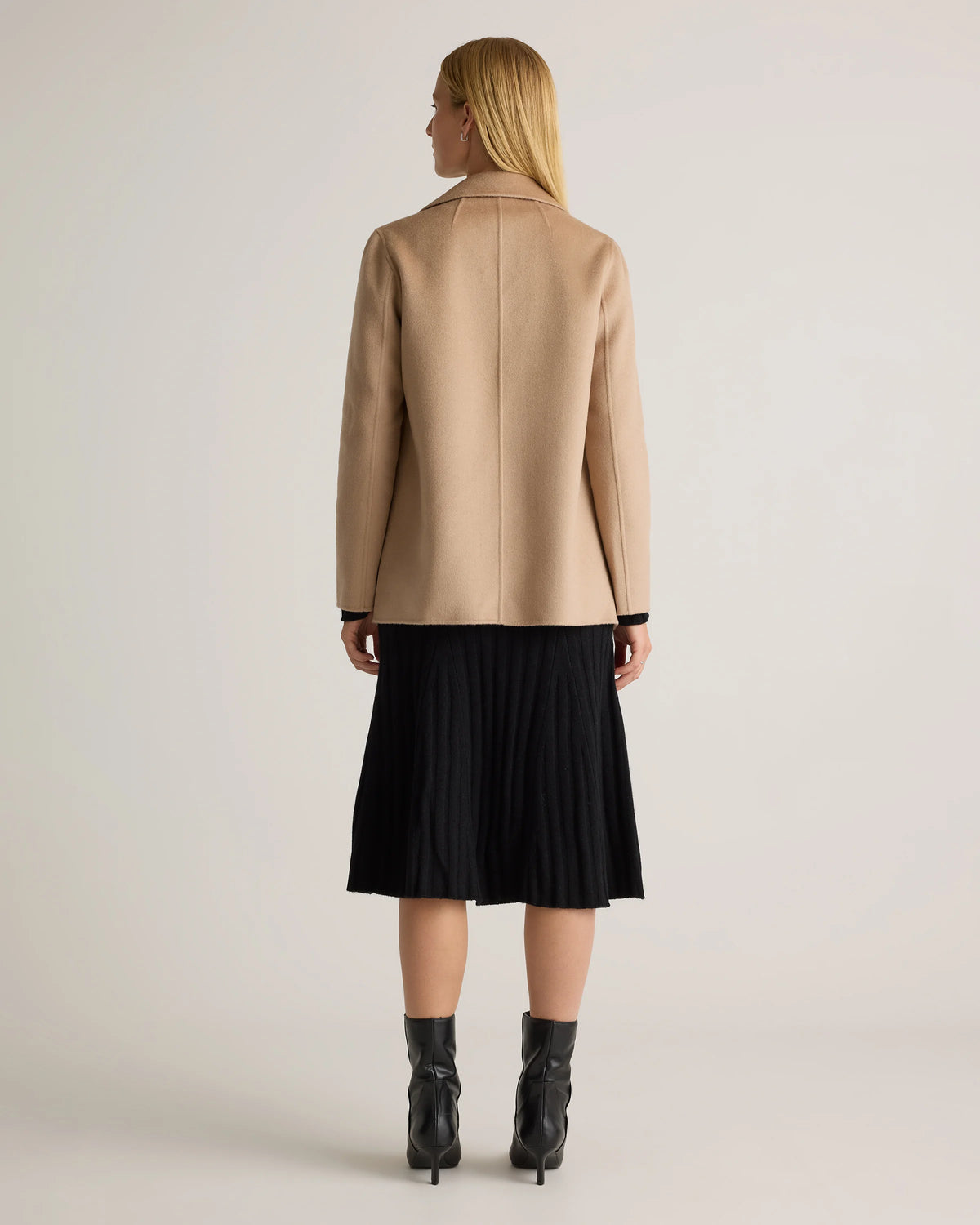 100% Mongolian Cashmere Double-Faced Open Blazer - XS / Camel