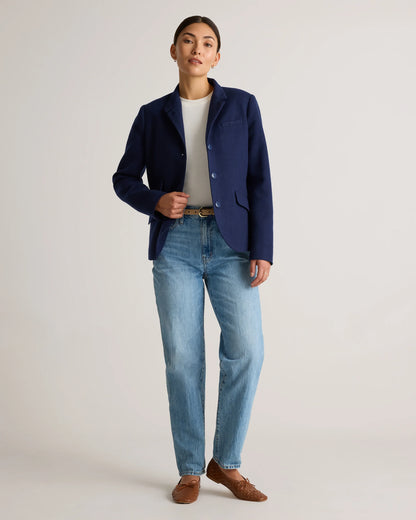 Italian Wool Stand Collar Blazer - XS / Warm Camel