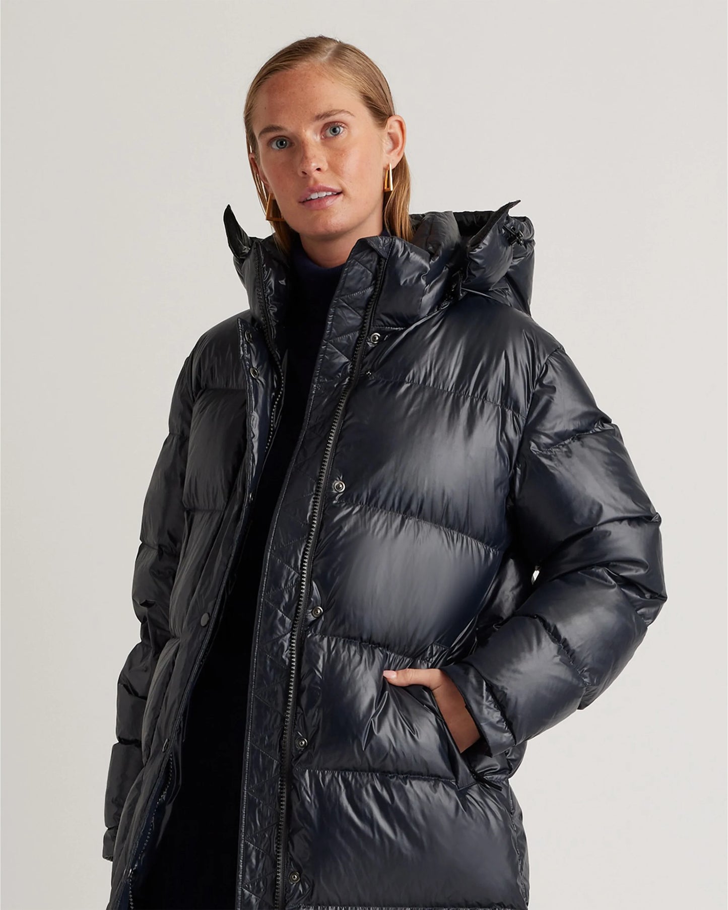 Responsible Down Long Puffer Jacket - XS / Black