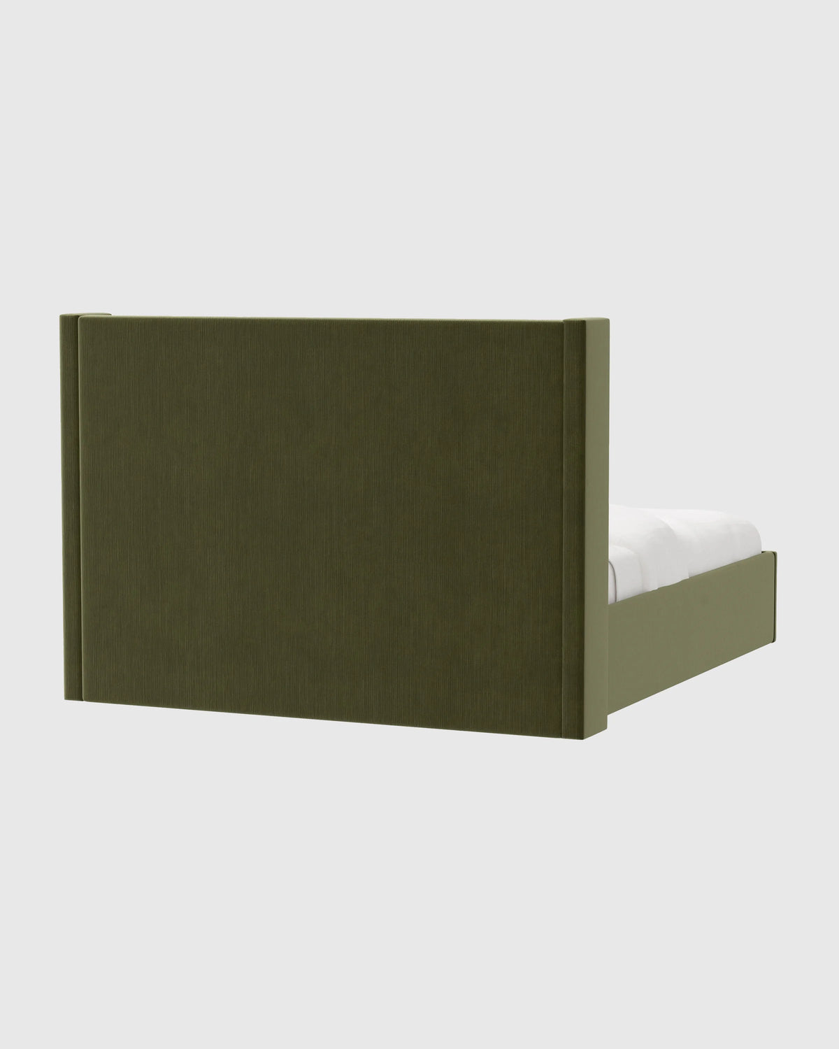 Wingback Bed in Performance Velvet - Full / Walnut