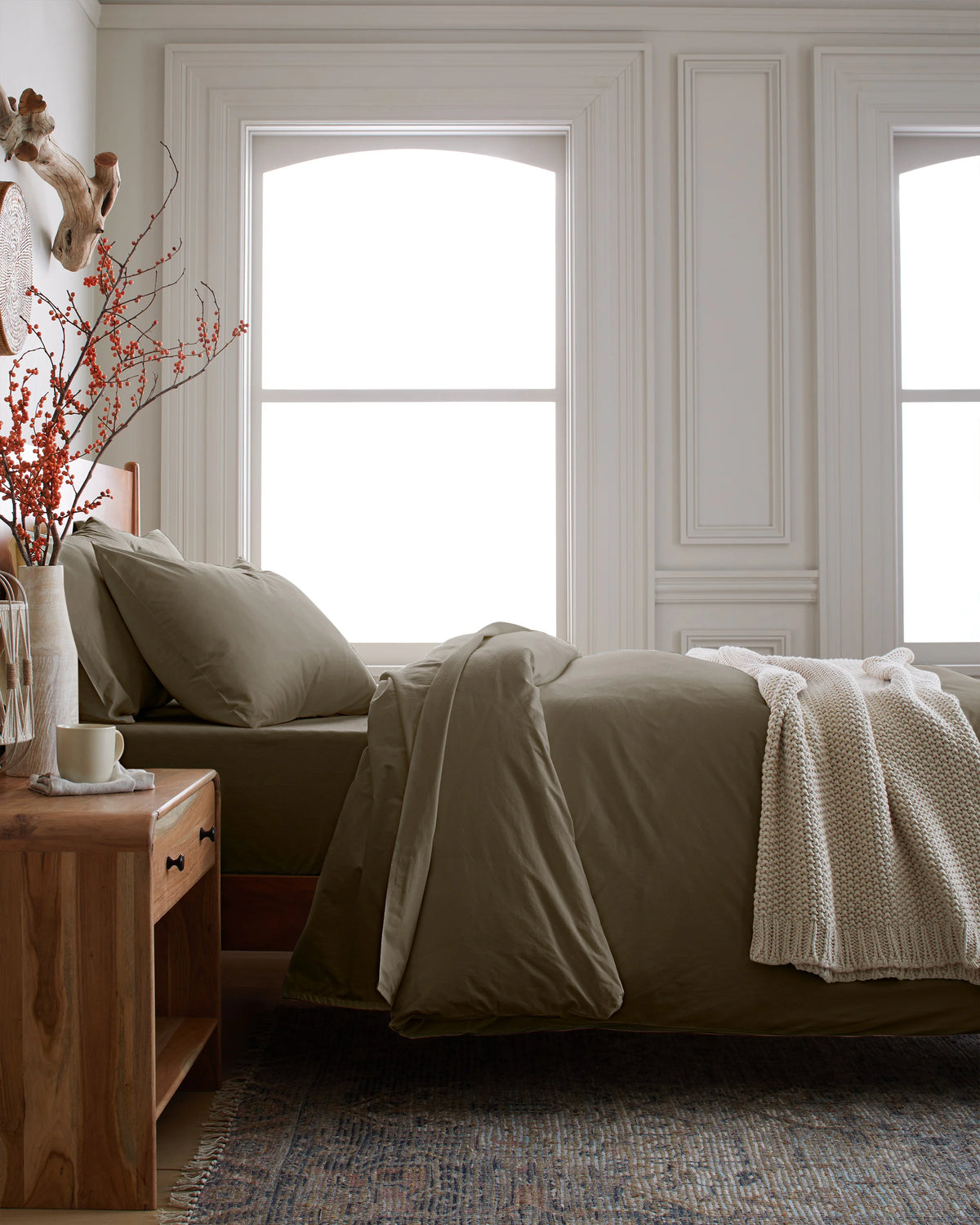 Organic Brushed Cotton Duvet Cover - Twin / Toffee