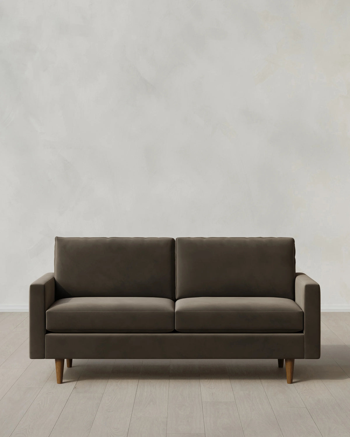 Atlas Midcentury Sofa in Performance Velvet - 6ft / Ivory