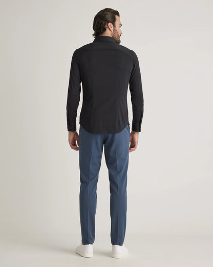 Commuter Stretch Pique Long Sleeve Button Down - XS / Dark Coal