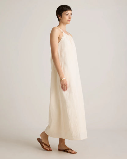 100% Organic Cotton Gauze Sleeveless Maxi Dress - XS / Spiced Orange