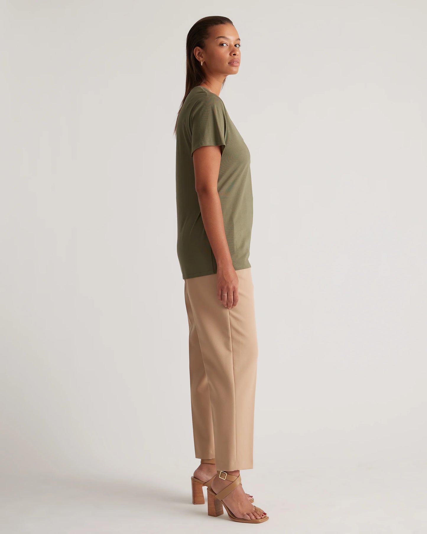 Cotton Modal V-Neck Tee - XS / Navy