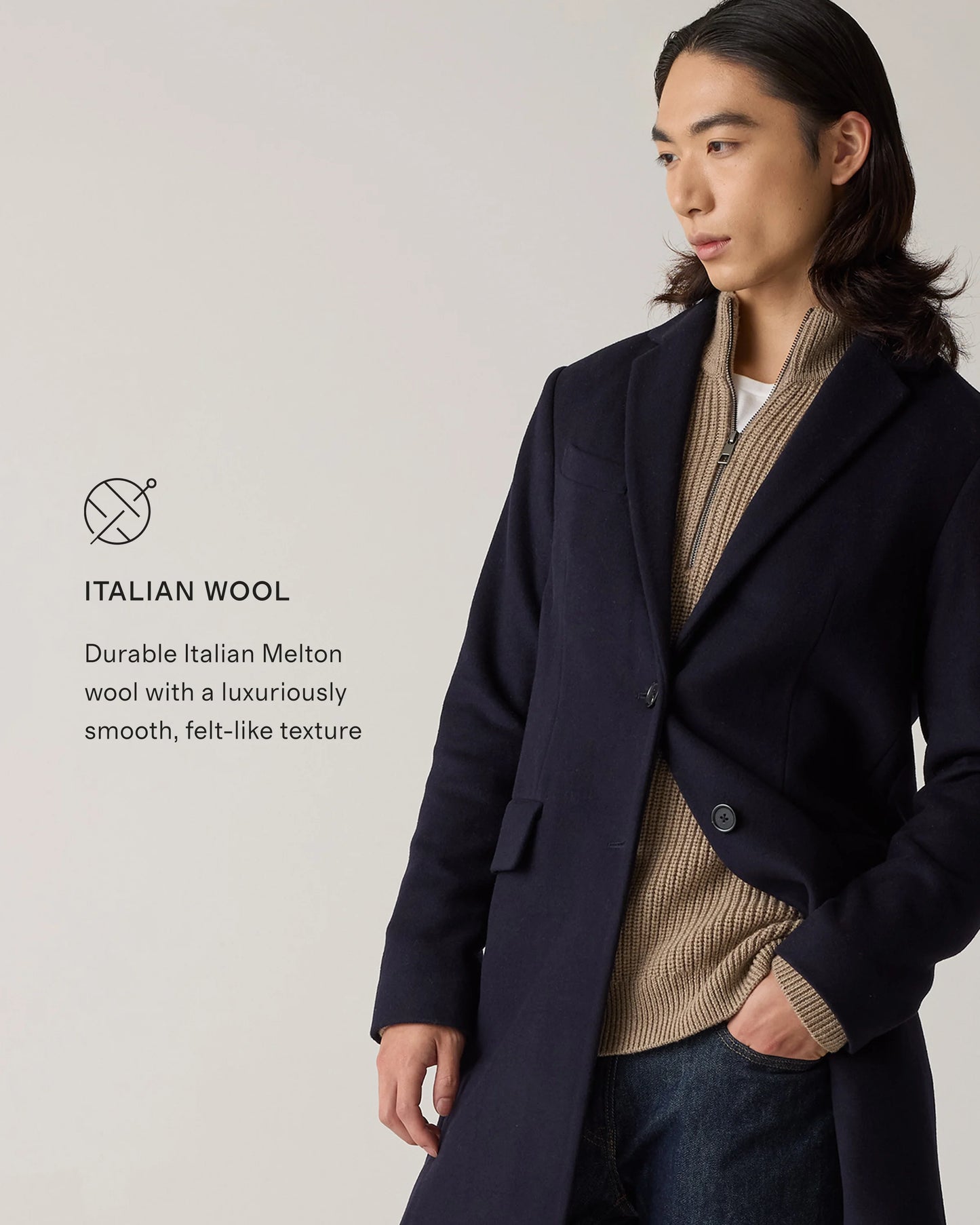 Italian Wool Overcoat - S / Heather Charcoal
