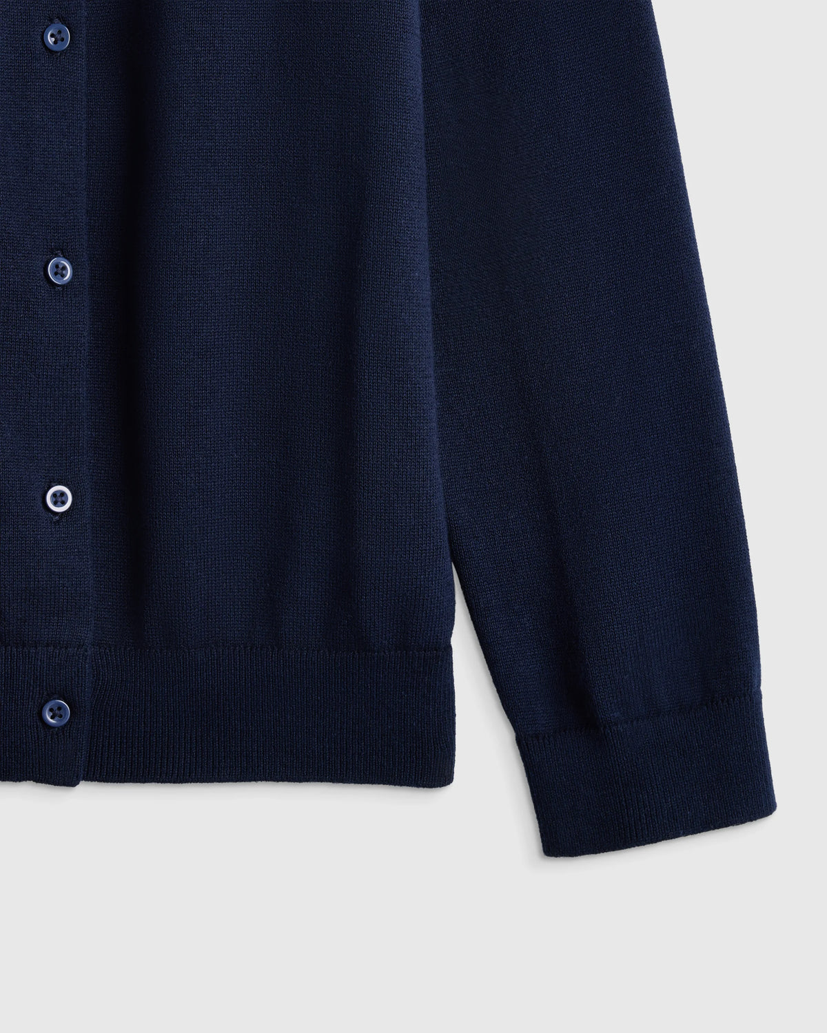 100% Organic Cotton Crewneck Cardigan - 6 / Ivory