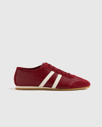 Italian Leather & Suede Low Profile Sneaker - 5 / Electric Blue