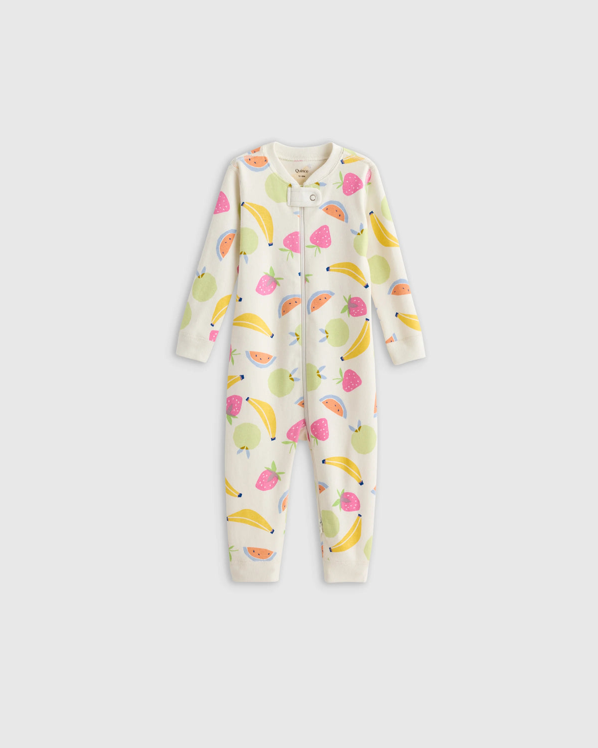 100% Organic Cotton One Piece Pajama - 0-3M / Navy Stripe