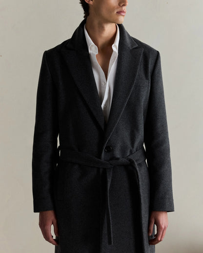 Italian Wool Belted Overcoat - S / Caramel
