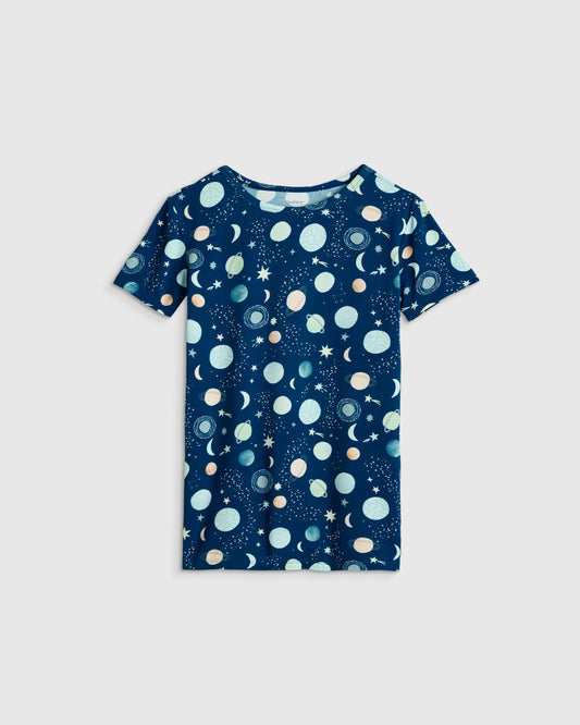 Bamboo Short Sleeve and Shorts Pajama Set - 6 / Lavender Hearts